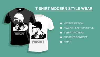 Tasarımın için üzerinde insan resmi olan bir tişört. vektör illüstrasyonu