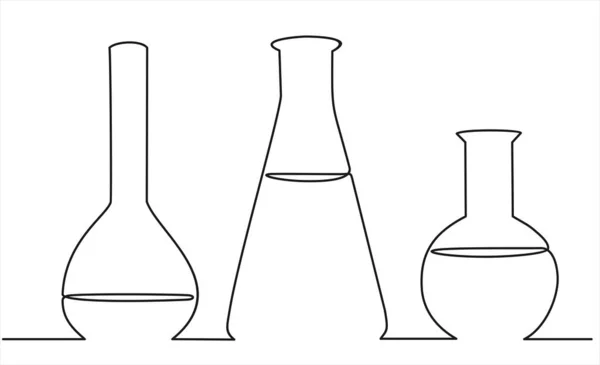 Vektor Illustration Einer Teströhre Kontinuierliche Linienzeichnung — Stockvektor