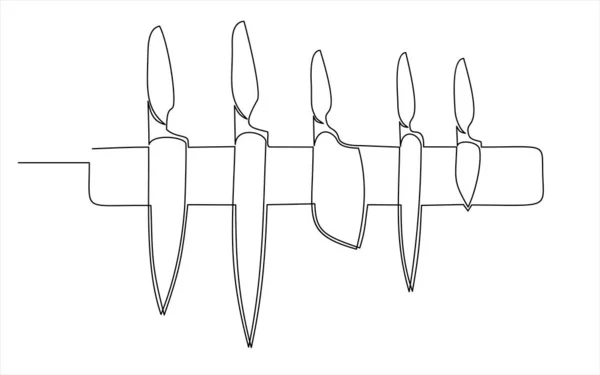 Ikona Nožů Ilustrace Vektorových Ikon Dýky Pro Web Continuous Jednořádkový — Stockový vektor