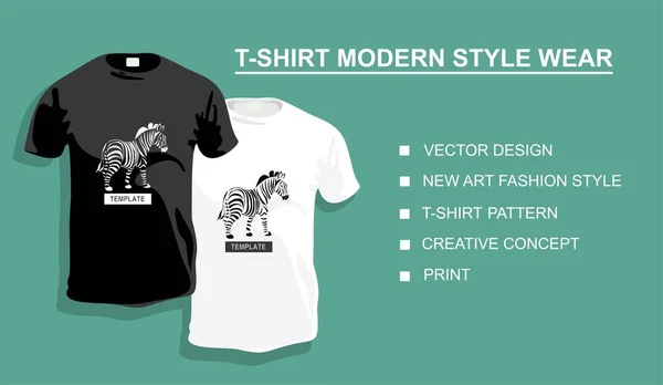 Modello Shirt Con Zebra Vostro Design Illustrazione Vettoriale — Vettoriale Stock