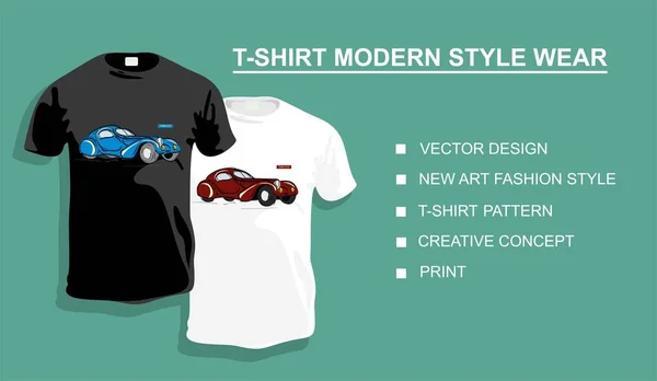Modello Shirt Con Auto Vostro Design Illustrazione Vettoriale — Vettoriale Stock