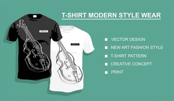 Shirt Template Violin Your Design Vector Illustration — Stock Vector