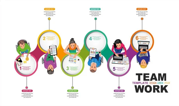 Pessoas Trabalhar Trabalho Equipa Ilustração Vetorial —  Vetores de Stock