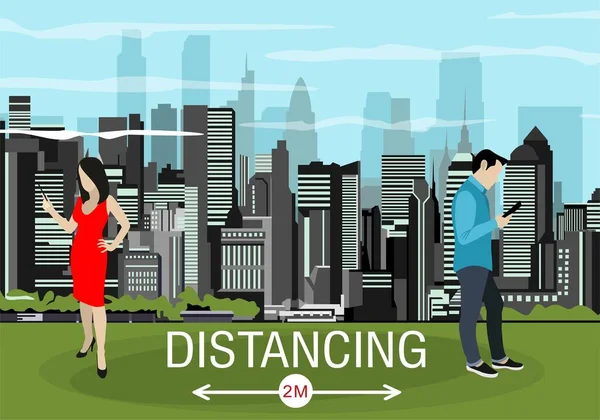 Distancing Concept Vector Illustration — Stock Vector