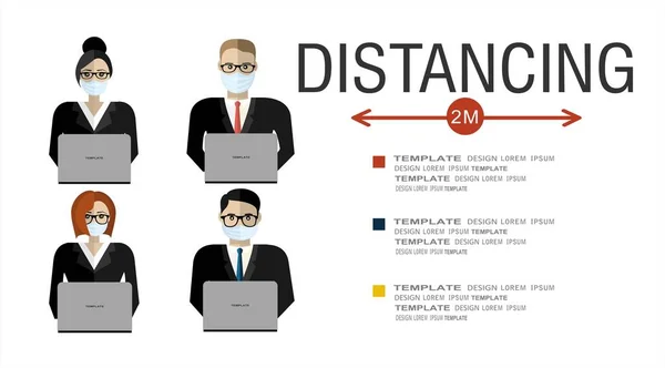 Hommes Affaires Distance Illustration Vectorielle Illustration De Stock