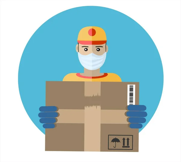 Man Box Delivery Vector Illustration Design — Image vectorielle