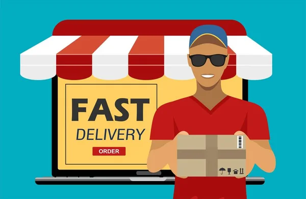 Fast Delivery Concept Vector Illustration — Stock Vector