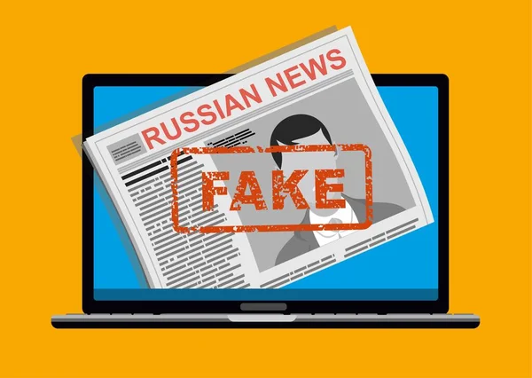 Laptop Met Fake News Concept Vector Illustratie — Stockvector