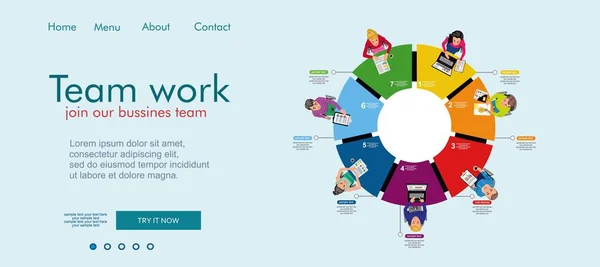 Concept Team Work Template Vector Illustration — Stock vektor