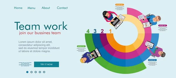 Concept Team Work Template Vector Illustration — Stock vektor