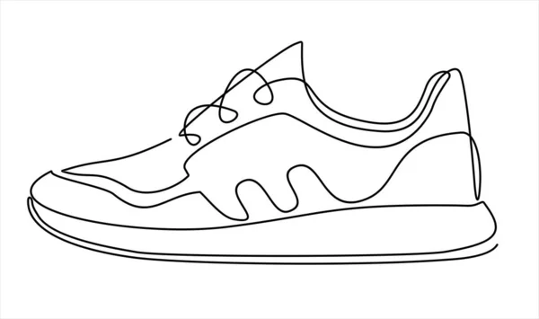 Ayakkabı Simgesinin Vektör Illüstrasyonu Sürekli Bir Çizgi Çizimi — Stok Vektör