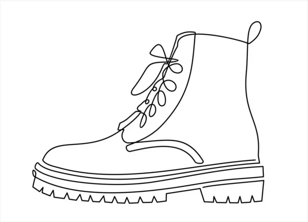 Vector Illustration Boot Continuous One Line Drawing — Stock Vector