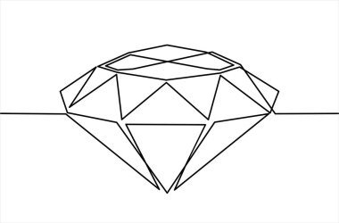 Elmas simgesi çizimi. Sürekli bir çizgi çiziyor.