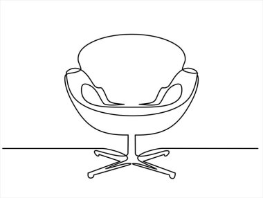 Sandalyenin sürekli çizimi, vektör illüstrasyonuName.