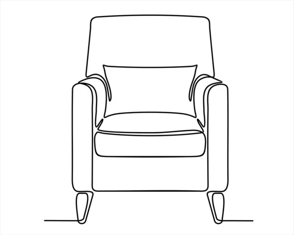 Значок Кресла Контурная Иллюстрация Векторных Иконок Кушетки Web Continuous Рисования — стоковый вектор
