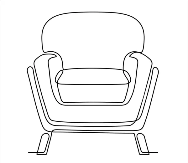 Armchair Icon Outline Illustration Couch Vector Icons Web Continuous One — ストックベクタ