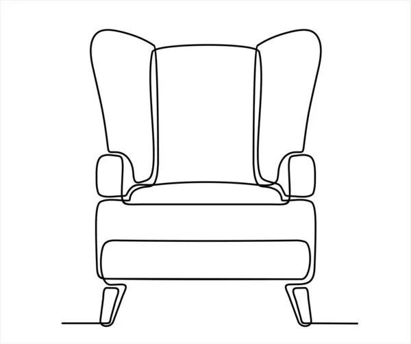 Armchair Icon Outline Illustration Couch Vector Icons Web Continuous One — Stock vektor