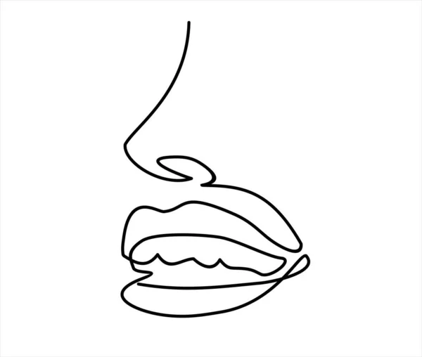 Continuous Line Drawing Face — Stock Vector