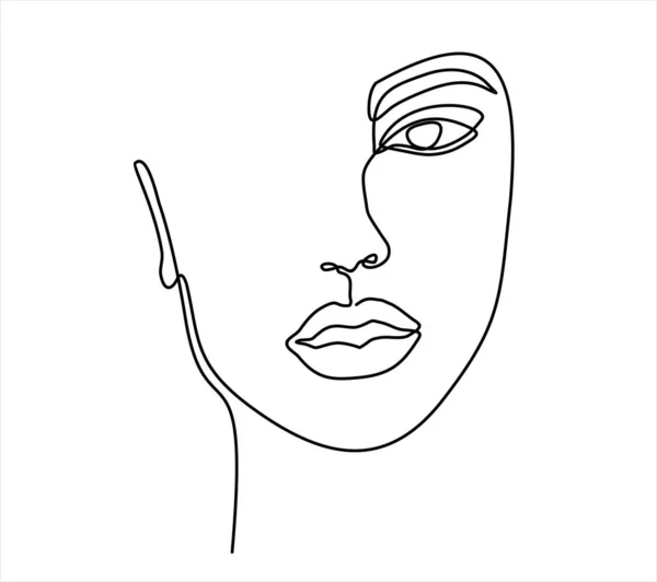 Silhouette Femme Style Ligne Vectoriel Illustration Dessinée Main Dessin Continu — Image vectorielle