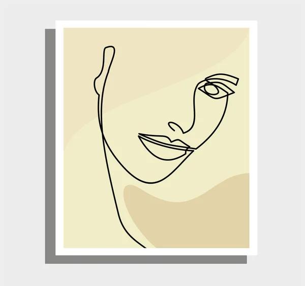 Vector Abstract Background Woman Continuous One Line Drawing — 图库矢量图片