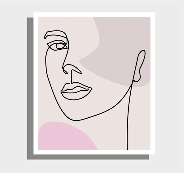 Woman Beautiful Lips Vector Illustration Design Continuous One Line Drawing — 图库矢量图片