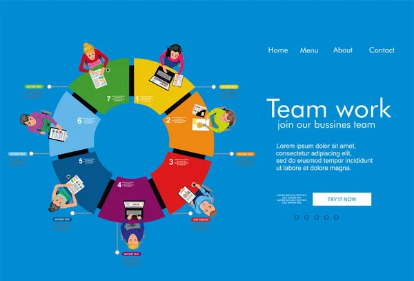 Business Template Business People Working — Stock vektor