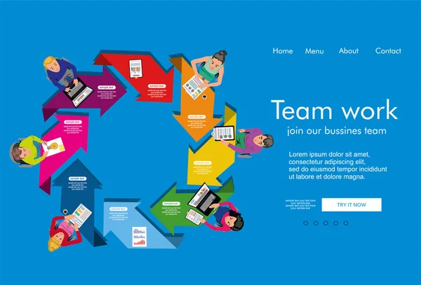 Business Template Business People Working — Stock vektor