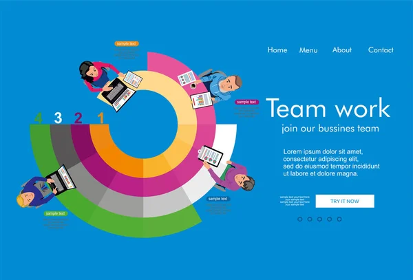 Team Work Template Background — Vettoriale Stock