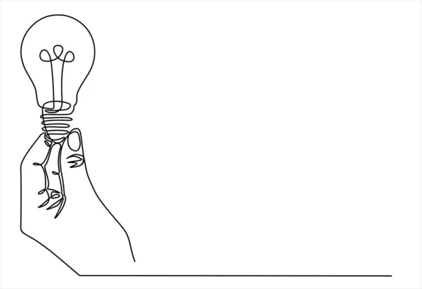 Hand Drawn Idea Concept Vector Illustration Continuous One Line Drawing —  Vetores de Stock