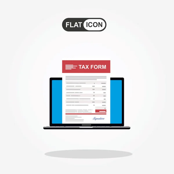 Laptop Online Tax Form Online Digital Invoice Laptop Notebook Bills — Image vectorielle