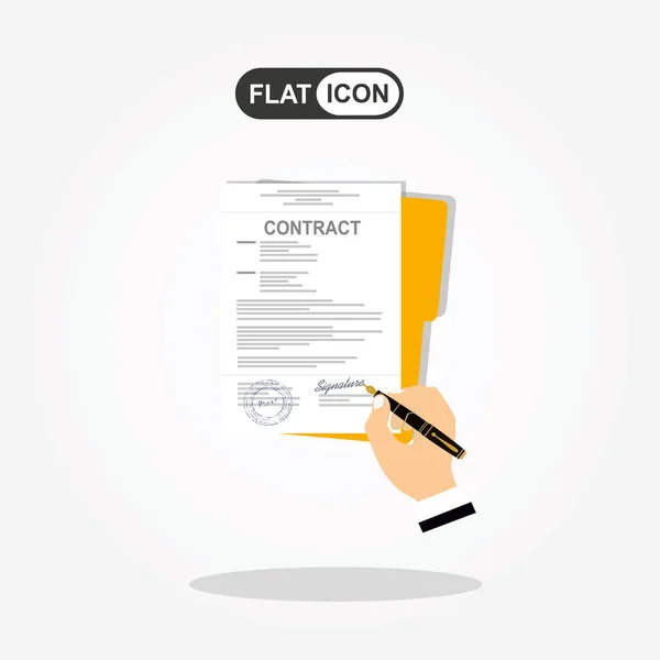 Contract Agreement Flat Business Illustration Vector — Stock Vector