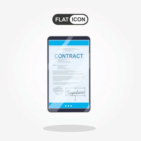 Electronic Contract Digital Signature Concept Vector Illustration Signing Electronic Contract — Διανυσματικό Αρχείο