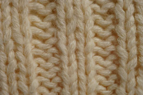 Yellow Background Knitted Thread Pattern Closeup — Stock Photo, Image