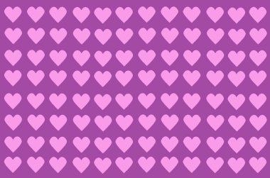 Mor arkaplanda pembe kalpler kümesi.