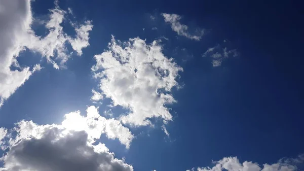 Blue Sky White Clouds Spring Sunny Day — Stock Fotó