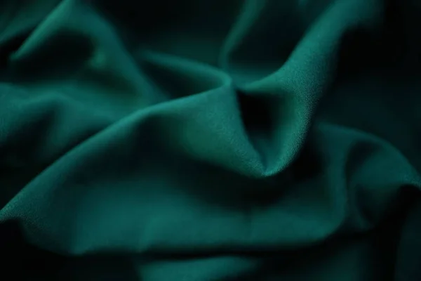 Delicate Dark Green Thin Fabric Emerald Material Chiffon Waves —  Fotos de Stock