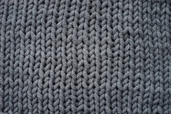 Knitted Grey Background Gray Sweater Cozy Pattern — Photo