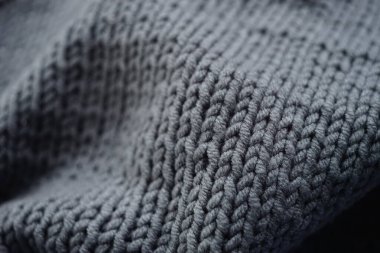 Dalgalı örgü gri arka plan, gri süveter kaplama desen.