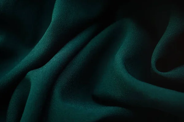 Emerald Material Chiffon Waves Delicate Dark Green Thin Fabric —  Fotos de Stock