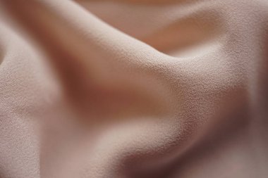 Kremsi ince kumaş, bej kumaş şifon dalgaları..