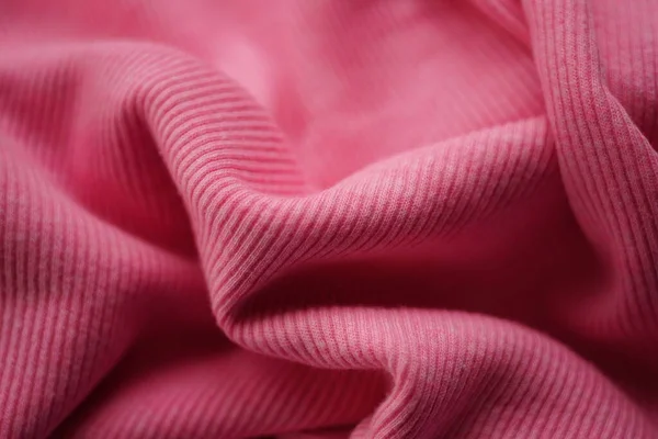 Jersey Rosa Padrão Com Nervuras Finas Tecido Enrugado Macio — Fotografia de Stock