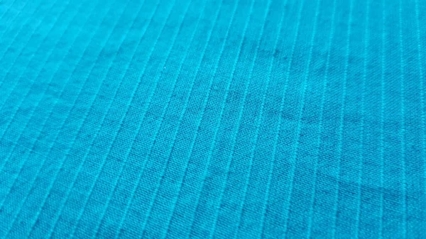 Blue Cotton Fabric Stripes Background Close — 图库照片