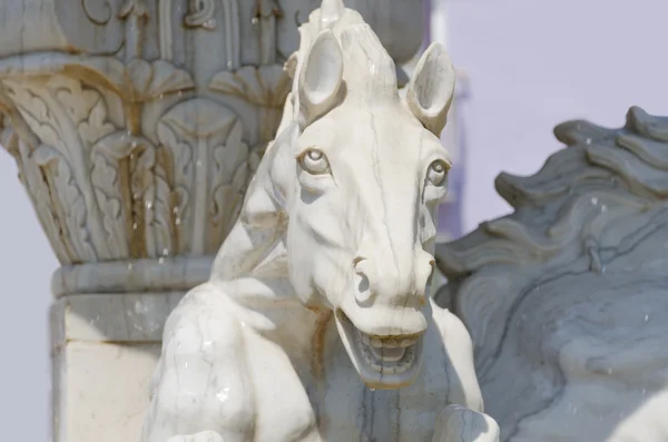 Cabeça de cavalo esculpida — Fotografia de Stock