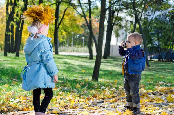 Små amatörfotograf — Stockfoto