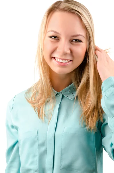 Retrato de una atractiva mujer rubia —  Fotos de Stock