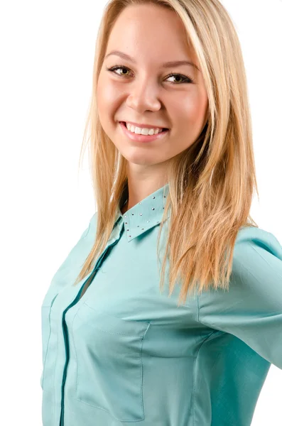 Estudante loira muito sorridente — Fotografia de Stock