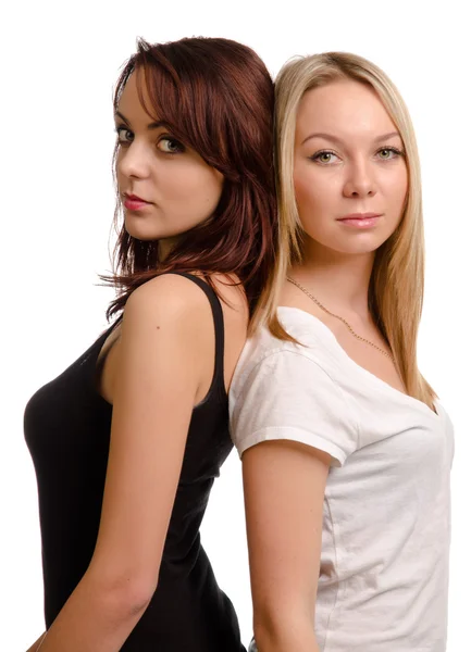 Two shapely young women friends — Stock Photo, Image