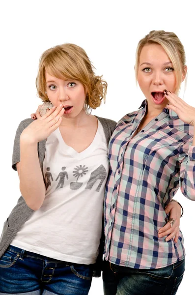 Girlfriends mocking — Stock Photo, Image