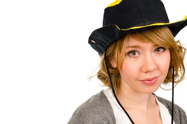 Beautiful blonde in a cowboy hat — Stock Photo, Image