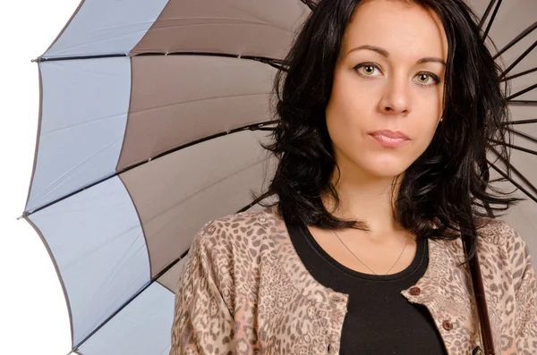 Attraktiv snygg kvinna med ett paraply — Stockfoto